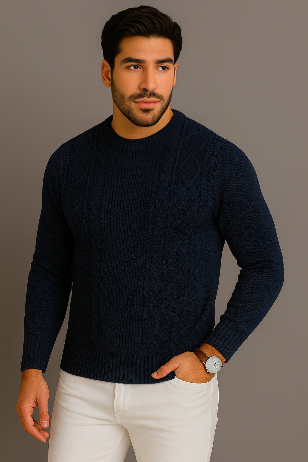 RON Μπλούζα Πλεκτή M2Style Μπλε